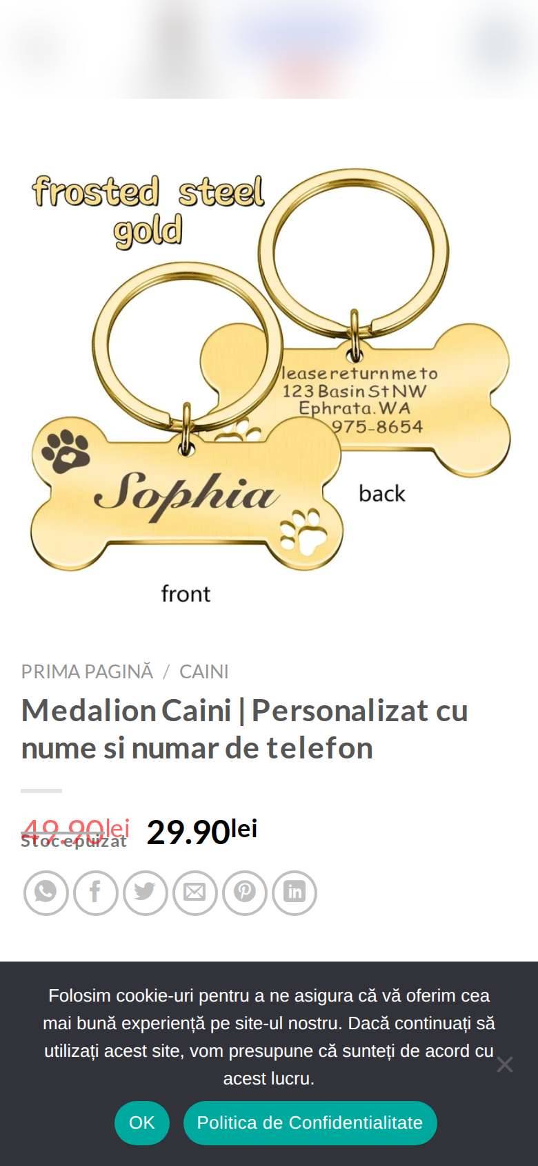 Captură: Produse indisponibile (stoc epuizat) fără opțiune de notificare sau precomandă