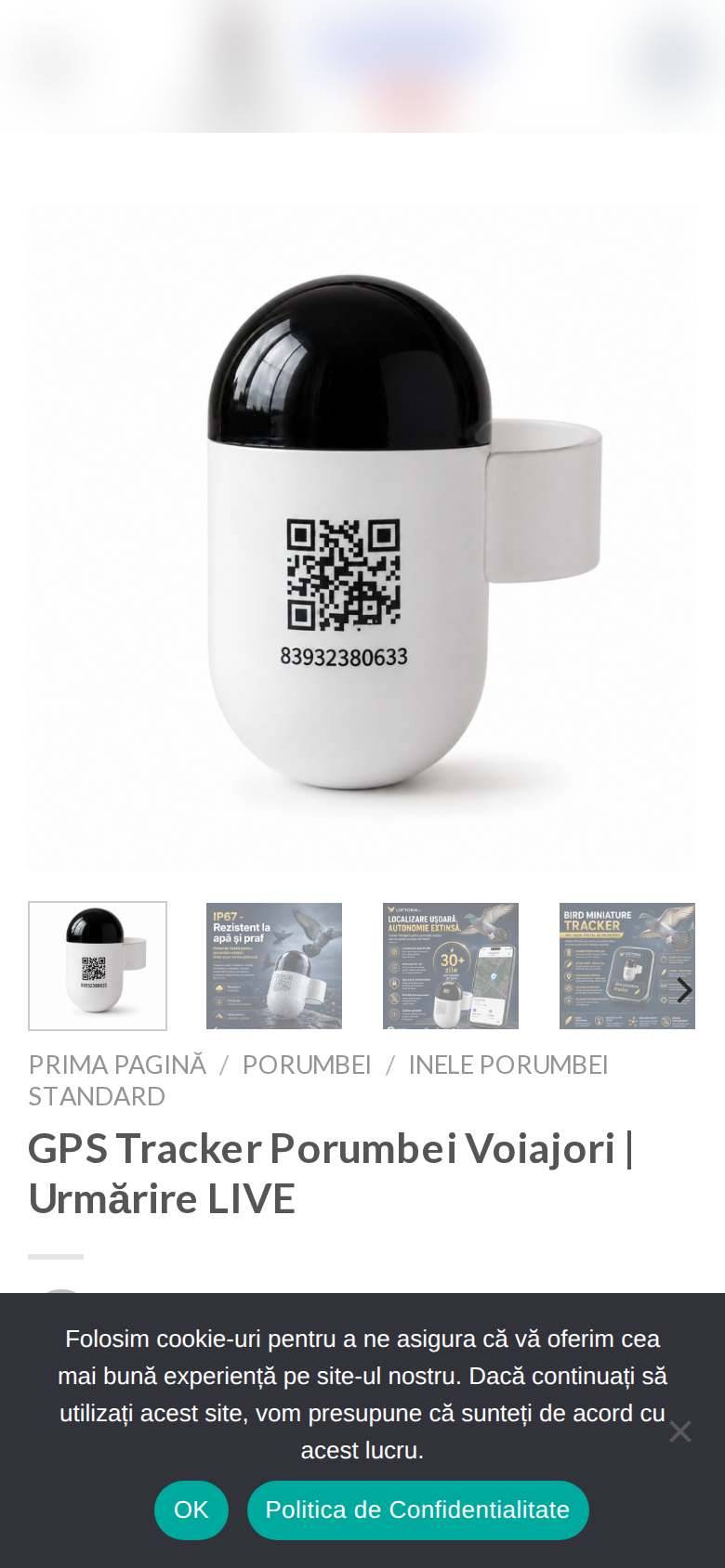 Pagina de produs (telefon) pe telefon